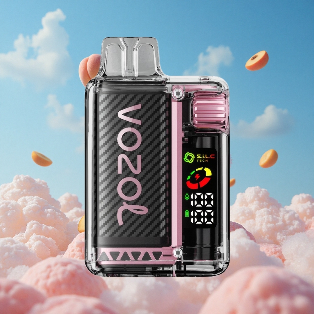 Perzik IJs VOZOL Vista 20000 Puffs Oplaadbare Herbruikbare Kit met OLED Scherm Belgie Groothandel